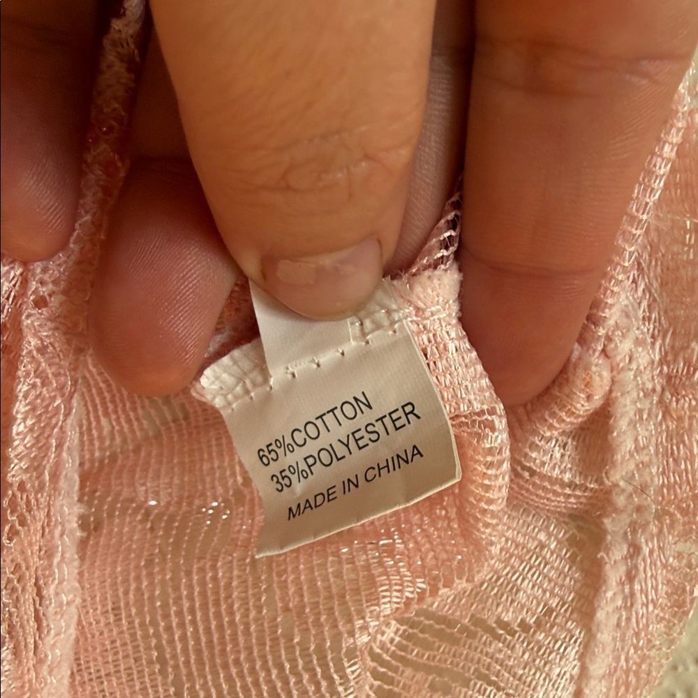Vintage 1980’s Pink Lace coquette romantic sheer ruffle Bodysuit - Picture 4 of 10